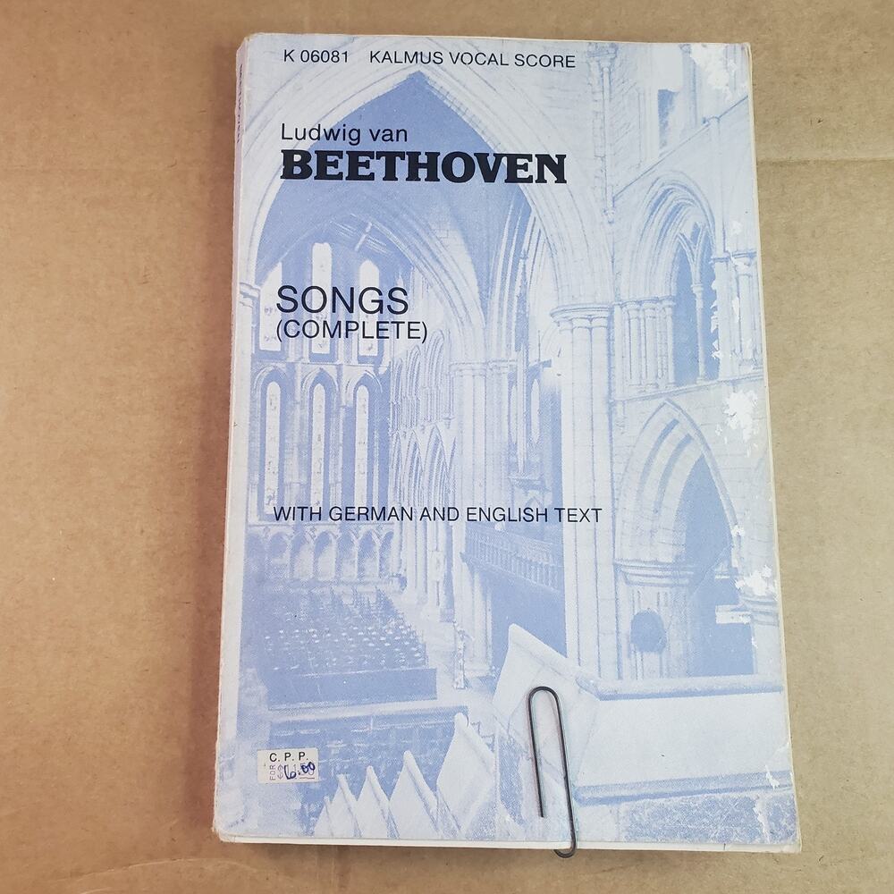 Ludwig van Beethoven's Songs (Complete) Kalmus Vocal Score K06081 Columbia Pictu